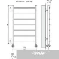 TERMINUS Классик П7 500x796 (с наружной резьбой, RAL 9005 черный)
