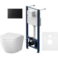 AM.PM Pro S IS47038.801900 (черный матовый, с сиденьем и кнопкой смыва)