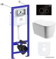 Унитаз Lavinia Boho Relfix Bell Pro Rimless 6 в 1 77050128 (черный пластик)