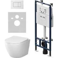 AM.PM Master Fit IS100201.801900 (белый глянцевый, с кнопкой смыва)