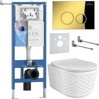 Roxen Vine Tornado в комплекте с инсталляцией StounFix Dual Fresh 6 в 1 979013 (кнопка: золото глянц