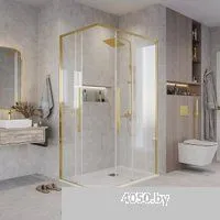 Grossman Galaxy 90x80x195 300.K33.01.9080.32.00 (золото сатин/прозрачное стекло)