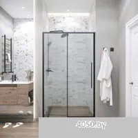 Grossman Galaxy 80x195 1/2.K33.01.80L.21.02 (черный матовый/стекло шиншилла)