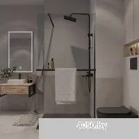 Niagara NG-670-10ВLACK 100x195 (черный матовый/прозрачное стекло)