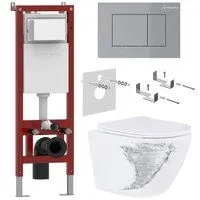 Roxen Antares Tornado в комплекте с инсталляцией Asten Readle Zentralmodul с кнопкой сатин (хром мат