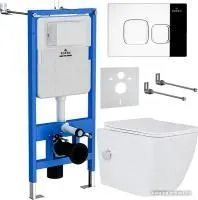 Roxen Cube Bidet One Rimless 6 в 1 StounFix Slim 552245 (кнопка: хром)