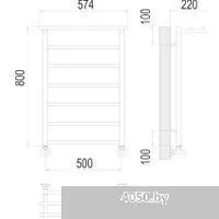 TERMINUS Контур П7 500x800 с полкой (хром)