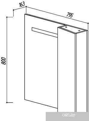 Belux Зеркало Япония В 80 Ш (левый)