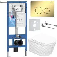 Roxen Vine Tornado в комплекте с инсталляцией StounFix Dual Fresh 6 в 1 868488 (кнопка: золото глянц