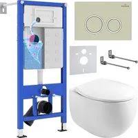 Roxen Egg в комплекте с инсталляцией StounFix Dual Fresh 6 в 1 966284 (кнопка: бежевый)