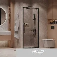 Niagara NG-85-8AB 80x195 (черный матовый/прозрачное стекло)