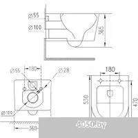 Roxen Vortex в комплекте с инсталляцией StounFix Dual Fresh 6 в 1 966868 (кнопка: серый гранит)