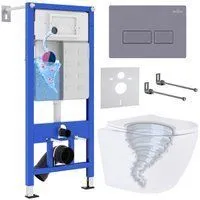 Roxen Antares Tornado в комплекте с инсталляцией StounFix Dual Fresh 6 в 1 968330 (кнопка: серый бет