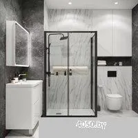 Grossman Cosmo 100x90x195 120.K33.02.1090.21.00 (черный матовый/прозрачное стекло)