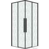 Grossman Galaxy 100x100x195 300.K33.01.1010.21.02 (черный матовый/шиншилла стекло)