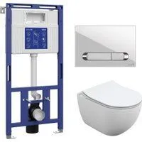 Cersanit Brasko Slim 64824 + Aqua Prime М 50 68179 с кноп. Estetica 64111 (кнопка белый/хром глянец)