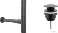 Wellsee Drainage System 182115003 (сифон, донный клапан, матовый черный)