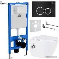 Roxen Antares Bidet в комплекте с инсталляцией StounFix Slim 6 в 1 906342 (кнопка: черный матовый)