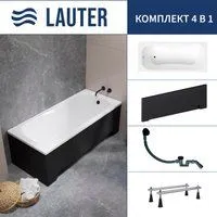 Lauter Sophia 150 21205150 (с ножками, лицевым экраном черного цвета и сифоном 21Y31001 матовый черн