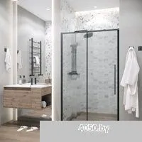 Grossman Galaxy 100x195 1/2.K33.01.10L.21.02 (черный матовый/стекло шиншилла)