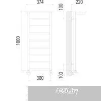 TERMINUS Контур П9 300x1000 с полкой (хром)