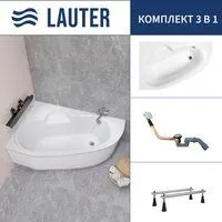 Lauter Valencia 150x100 2102150L (с ножками и сифоном 21Y11020 хром)