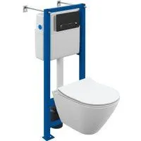 Cersanit City Smart CO DPL EO Slim + Vector 68305 (с кнопкой Estetica черный матовый)