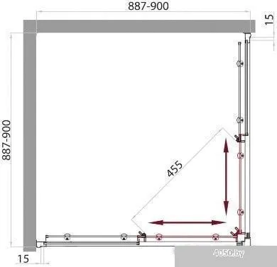 BelBagno UNO-195-A-2-90-C-Cr (прозрачное стекло)