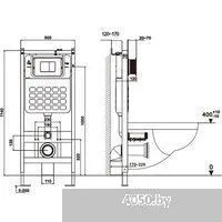 Abber Rechteck AC1201-AC0105-AC0121MW (с кнопкой смыва)