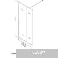 Niagara Nova NG-481-90FBLACK 90x200 (черный матовый/рифленое/тонированное стекло)