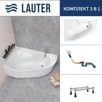 Lauter Valencia 160x105 2102160L (с ножками и сифоном 21Y11030 хром)