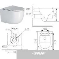 Roxen Vortex в комплекте с инсталляцией StounFix Dual Fresh 6 в 1 966745 (кнопка: бежевый)
