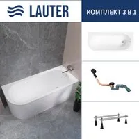 Lauter Monaco 170x72.5 2113170R (с ножками и сифоном 21Y11021 матовый черный)