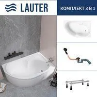 Lauter Geneva 170x105 2103170R (с ножками и сифоном 21Y11021 матовый черный)