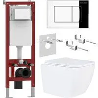 Roxen Cube в комплекте с инсталляцией Asten Readle Zentralmodul AR0601-135CH с кнопкой (хром глянец)