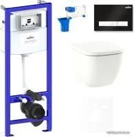 Унитаз Lavinia Boho Relfix One Rimless 7 в 1 75110123 (черный/белый пластик)