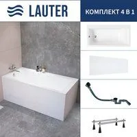 Lauter Seraphina 170x80 2112170L (с ножками, лицевым экраном и сифоном 21Y32001 матовый черный)