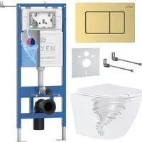 Roxen Antares Tornado Long в комплекте с инсталляцией StounFix Dual Fresh 6 в 1 868445 (кнопка: браш