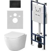 AM.PM Master Fit IS100238.801900 (черный матовый, с кнопкой смыва)