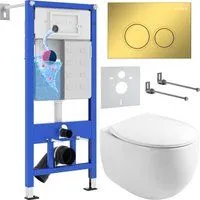 Roxen Egg в комплекте с инсталляцией StounFix Dual Fresh 6 в 1 968031 (кнопка: золото глянцевое )