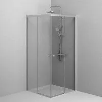 AM.PM X-joy 90x90 W94G-403-9090-MT1K (серебристый/прозрачное стекло)