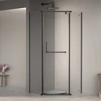 RGW PA-081B 35088199-14 90x90 (черный/прозрачное стекло)