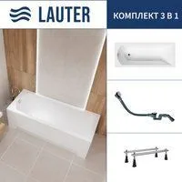 Lauter Amelia 140 21204040 (с ножками и сифоном 21Y32002 белый)