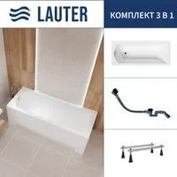 Lauter Amelia 150 21204050 (с ножками и сифоном 21Y32001 матовый черный)