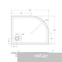 BelBagno TRAY-MR-UNO-RH-120/90-550-35-W-R 120x90
