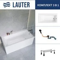 Lauter Seraphina 170x80 2112170R (с ножками и сифоном 21Y11021 матовый черный)