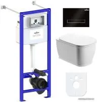 Унитаз Lavinia Boho Relfix Bell Pro Rimless 6 в 1 77050130 (черное стекло)