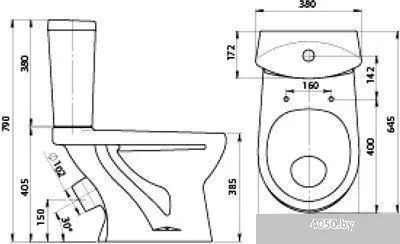 Унитаз Santeri Ультра Стандарт [1.P401.3.S00.00B.F]