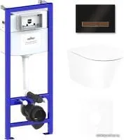 Унитаз Lavinia Boho Relfix Biore Compacto Rimless 6 в 1 75110144 (черный стекло)