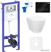 Унитаз Lavinia Boho Relfix Elegant Rimless 7 в 1 87561097 (черное стекло)